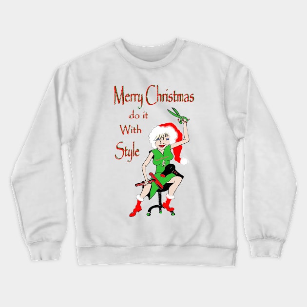 Christmas hairdresser Crewneck Sweatshirt by Annie18c